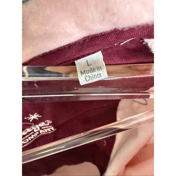 PJ Salvage Pink Wine Glass Print 100% Cotton Pajama Set Size Large Button Down L - Picture 3 of 6